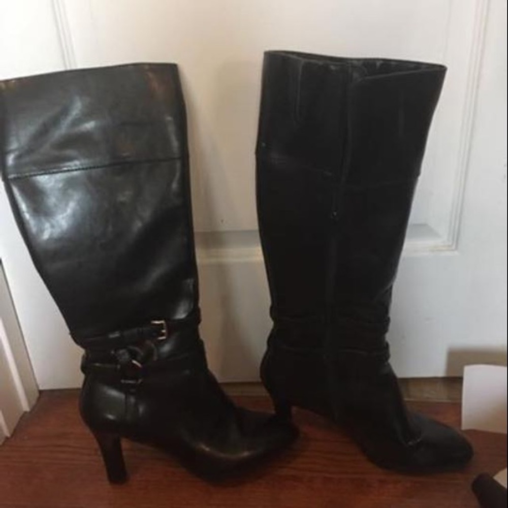 Champs Black leather boots ... calf